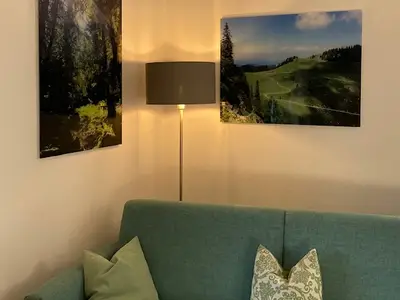 Bettinas Haus - Wohnung Wendelstein Wohnzimmer mit Schlafcouch
