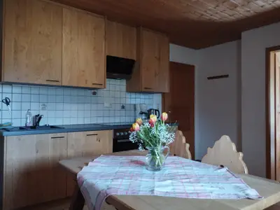Wohnküche in der Ferienwohnung Wendelstein