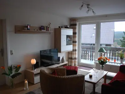 gemütliches Wohnzimmer mit Bergblick