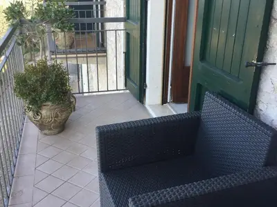 der Balkon im Schlafzimmer