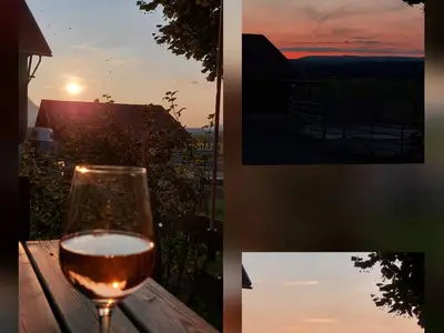 Bilder Gartenhaus in der Abenddämmerung