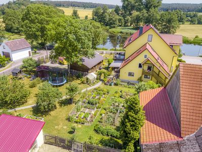 Luftbild Garten mit Haupthaus