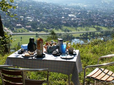 Frühstück mit Blick auf Bürgstadt