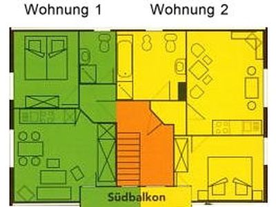 Grundriss der Wohnung grün