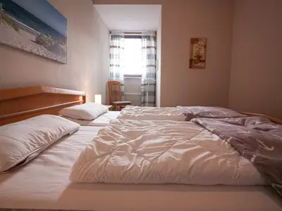 Schlafraum mit Blick auf die Nordsee