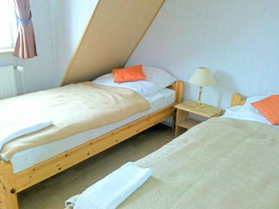 Schlafzimmer mit zwei Einzelbetten