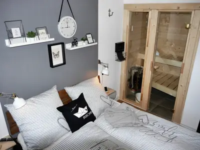 Schlafzimmer mit Sauna