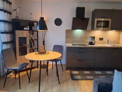 Wohnraum mit offener Küchenzeile