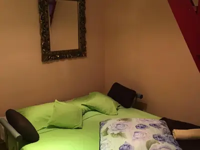Wohnbeispiel. Ausziehsofa im Wohnzimmer