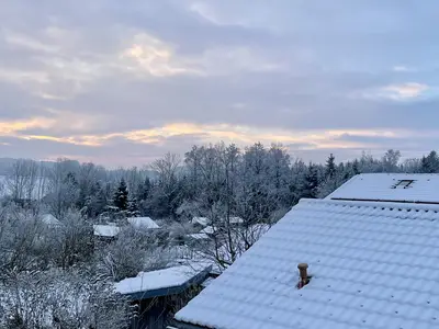 Winterblick Balkon