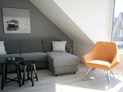 Fewo 9 Appartementhaus Seeadler Duhnen - Schlafcouch mit Fensterblick
