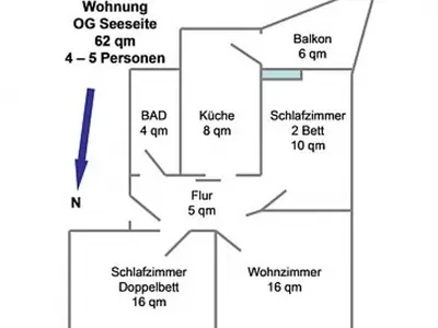 Ferienwohnung für 4 Personen (62 m²) in Duhnen 9/10