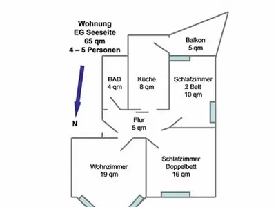 Ferienwohnung für 4 Personen (65 m²) in Duhnen 7/10