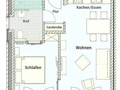 Ferienwohnung für 3 Personen (49 m²) in Dangast 5/10