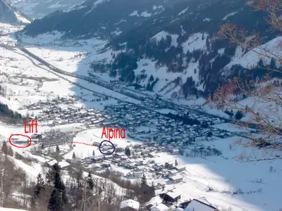 Dorfgastein-Gästehaus-Alpina-Winter-Lagefoto