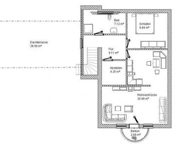 Grundriss. Grundriss der Dachgeschosswohnung