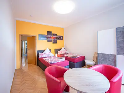 orangene Schlafzimmer
