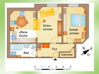 Grundriss der Ferienwohnung
