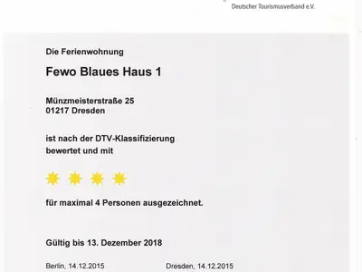 Urkunde DTV 4 Sterne