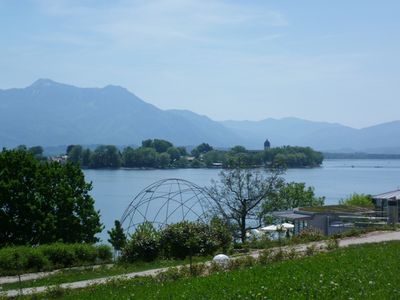 Radtour zum Chiemsee, hier mit Blick auf die Fraueninsel