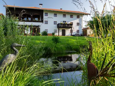 Teich und Haus