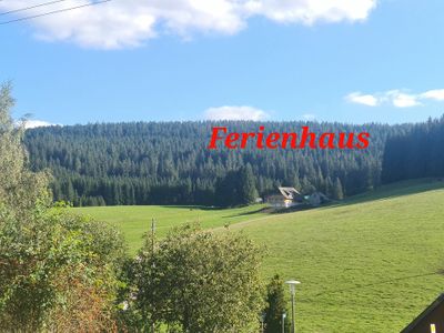 Blick zum Ferienhaus