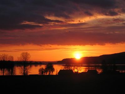 Sonnenaufgang vom Balkon/Wohnstube aus