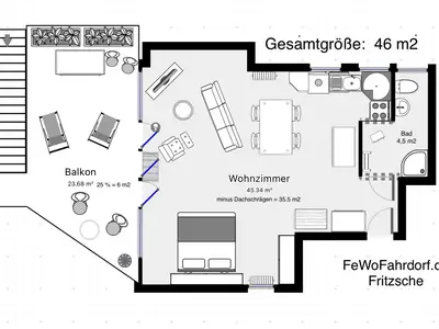 Ferienwohnung für 3 Personen (46 m²) in Fahrdorf 9/10