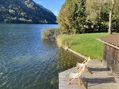 Bootshütte, Privatstrand am Afritzer See