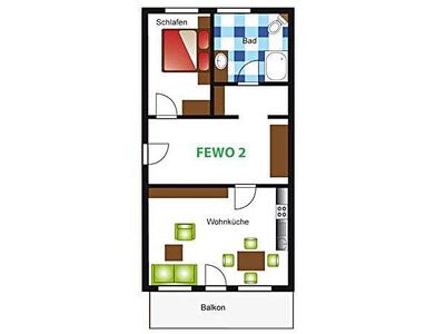 Ferienwohnung 2 - Grundriss