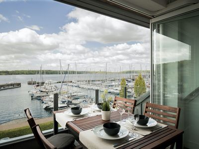 Balkon mit Blick auf die Flensburger Förde