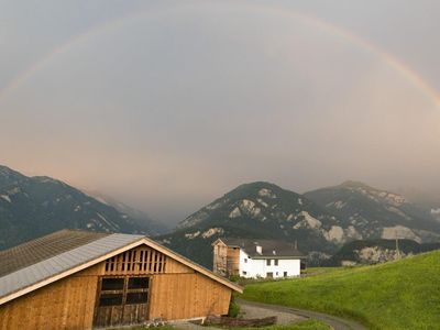 Haus mit Stall, Ansicht von oben