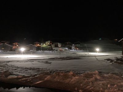 Ferienwohnung Casa Runaglias - Aussicht Winter / Nacht Loipe