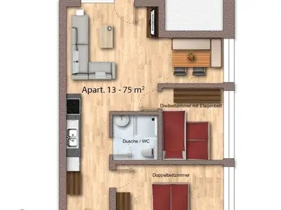 Ferienwohnung für 6 Personen (75 m²) in Fontanella 2/10
