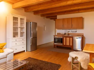 Wohnzimmer mit Küchenzeile OG 50m²