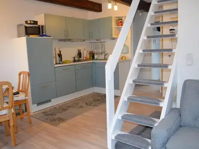 Kochbereich. Blick auf die Küchenzeile