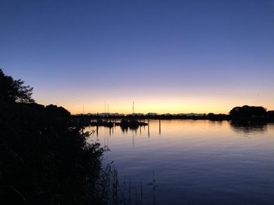 Sonnenuntergang vom Badestrand aus