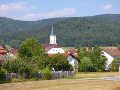 Direkte Umgebung des Objekts. Aussicht vom Garten der Ferienwohnung