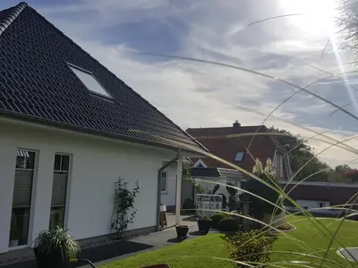 Rückansicht/ Apartment liegt in der oberen Etage