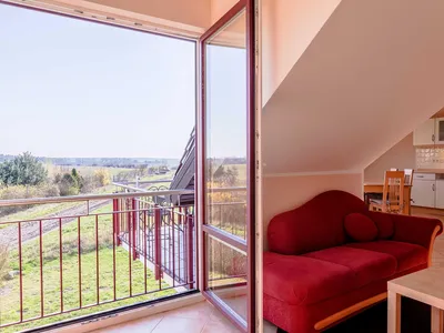 Ferienwohnung Storchenflug Ausblick aus dem Wohnzimmer