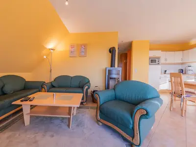 Ferienwohnung Storchenhorst Wohnbereih mit offener Küche