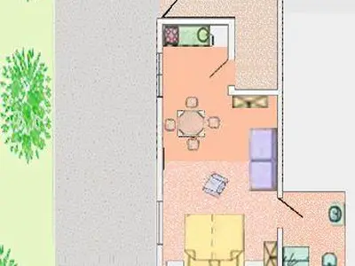 Grundriss Ferienappartement für 2 - 4 Gäste