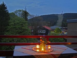 Balkon. schöner Ausblick auf den Bocksberg