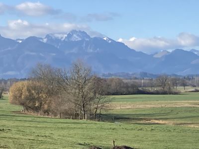 Fensterblick von Schlafen und Wohnen Richtung Kampenwand