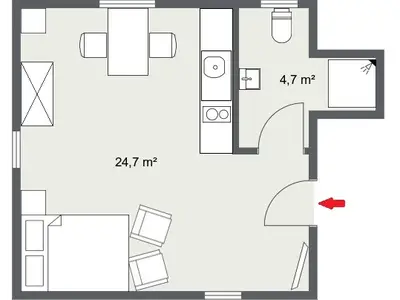 Ferienwohnung für 2 Personen (25 m²) in Greven (Nordrhein-Westfalen) 4/6