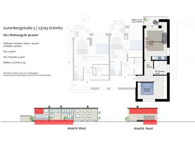 Ferienwohnung für 2 Personen (47 m²) in Grömitz 3/10