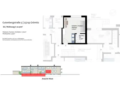Ferienwohnung für 2 Personen (21 m²) in Grömitz 3/10
