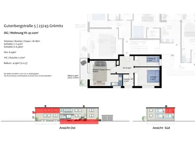 Ferienwohnung für 3 Personen (48 m²) in Grömitz 3/10