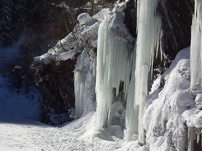 Eisfall im Gebiet der Roslehenalm