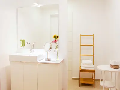 Badezimmer im Apartment "Glück am See" im Bergmeisterhaus